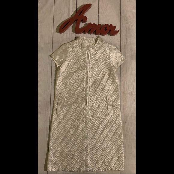 VTG Gale Mitchell Size Unknown Short Sleeve Full Zip Shift Dress - Picture 11 of 11